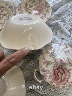 26 Piece Lot Mixed Vintage Johnson Brothers Rose Chintz Pink