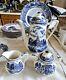 27p Old London Johnson Bros Blue Tea Coffee Cup Tepot Plate Sugar Bowl Ironstone