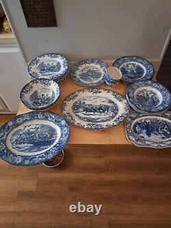 27pcs Johnson Brothers Coaching scenes 8 dinner plates, bowls, platters and more