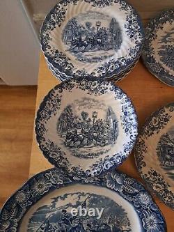 27pcs Johnson Brothers Coaching scenes 8 dinner plates, bowls, platters and more