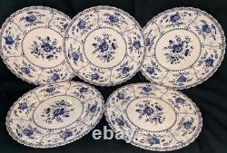28PC Vintage Johnson Bros. Indies Blue + Serving Pieces Set Lot Service for 5
