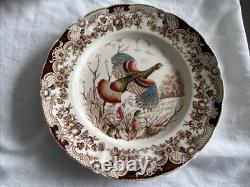 3 Johnson Brothers Wild Turkeys (Flying) Dinner Plates 10.75