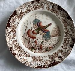 3 Johnson Brothers Wild Turkeys (Flying) Dinner Plates 10.75