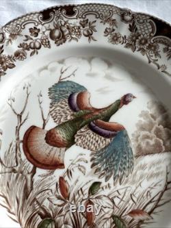 3 Johnson Brothers Wild Turkeys (Flying) Dinner Plates 10.75