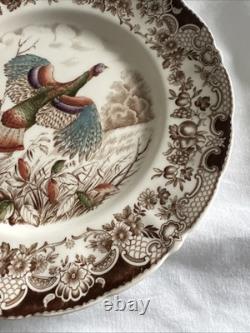 3 Johnson Brothers Wild Turkeys (Flying) Dinner Plates 10.75