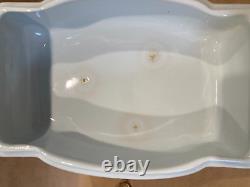 3 pc JOHNSON BROS White Square Ridged Ironstone Casserole Lid Underplate Platter