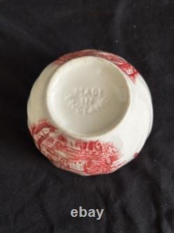 3 piece Vintage Johnson Bros. Mill Stream Pink Teapot, Tea Cup, Creamer