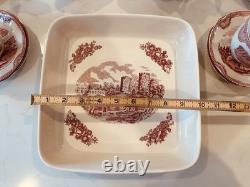 31 Pieces Johnson Bros Old Britain Castles Pink Transferware