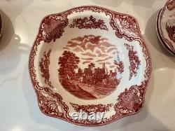 31 Pieces Johnson Bros Old Britain Castles Pink Transferware