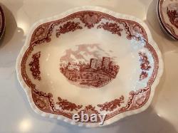 31 Pieces Johnson Bros Old Britain Castles Pink Transferware