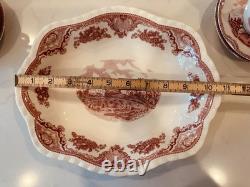 31 Pieces Johnson Bros Old Britain Castles Pink Transferware