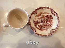 31 Pieces Johnson Bros Old Britain Castles Pink Transferware