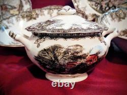 34 Piece Johnson Brothers Friendly Village Dinnerware Set + Serveware Made In