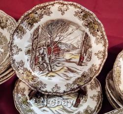 34 Piece Johnson Brothers Friendly Village Dinnerware Set + Serveware Made In