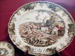 34 Piece Johnson Brothers Friendly Village Dinnerware Set + Serveware Made In