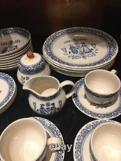 35 Pcs Johnson Bros Staffordshire Old Granite Hearts & Flowers