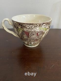 36 Pc Heritage Hall Johnson Brothers England Ironstone Dinner Set Cream Brown