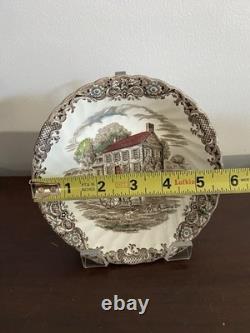 36 Pc Heritage Hall Johnson Brothers England Ironstone Dinner Set Cream Brown