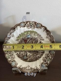 36 Pc Heritage Hall Johnson Brothers England Ironstone Dinner Set Cream Brown