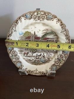 36 Pc Heritage Hall Johnson Brothers England Ironstone Dinner Set Cream Brown