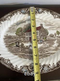 36 Pc Heritage Hall Johnson Brothers England Ironstone Dinner Set Cream Brown