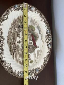 36 Pc Heritage Hall Johnson Brothers England Ironstone Dinner Set Cream Brown