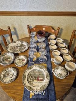 36 Piece Johnson Brothers Friendly Village Dinnerware Set + Serveware Made
