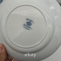 37 Pcs Set Antique Plates Bowls Cups Johnson Bros MONGOLIA GRAY Blue FLOW Rare