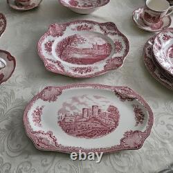 38 Pc Johnson Brothers Old Britain Castles Pink Red Service For 6 And More Set
