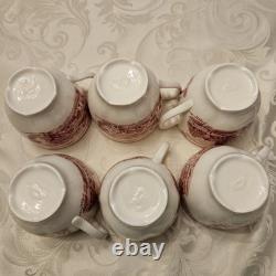 38 Pc Johnson Brothers Old Britain Castles Pink Red Service For 6 And More Set