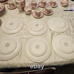 38 Pc Johnson Brothers Old Britain Castles Pink Red Service For 6 And More Set