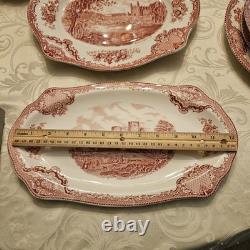 38 Pc Johnson Brothers Old Britain Castles Pink Red Service For 6 And More Set