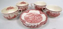 4- 6 Pc Place Setting Johnson Bros England Old Britain Castles Plates Cups Bowls