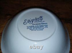 4 Johnson Bros Blue On Blue Elizabeth Bowls Plates China England Vintage Rare