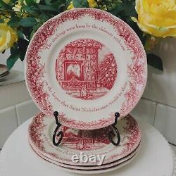 4 Johnson Bros Brothers Holidays Side Plate Set Salad Twas the Night Christmas