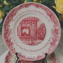 4 Johnson Bros Brothers Holidays Side Plate Set Salad Twas the Night Christmas