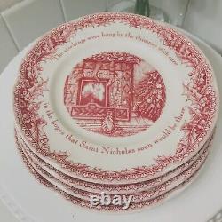 4 Johnson Bros Brothers Holidays Side Plate Set Salad Twas the Night Christmas