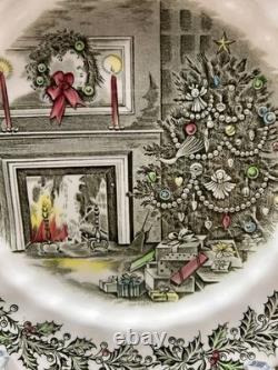 4 Johnson Bros Merry Christmas Dinner Plate Ironstone Made In England 10.75 MINT
