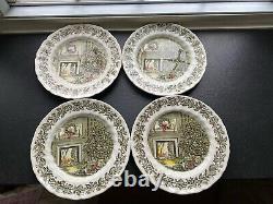 4 Johnson Bros Merry Christmas Dinner plates