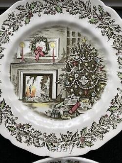 4 Johnson Bros Merry Christmas Dinner plates