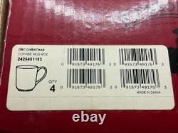 4 Johnson Brothers Santa Christmas 9oz Coffee Mugs Pink Old Britain Castles Bros