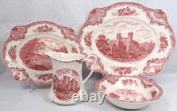 4 Piece Johnson Bros England Old Britain Castles Serving Pitcher Platter Dishes