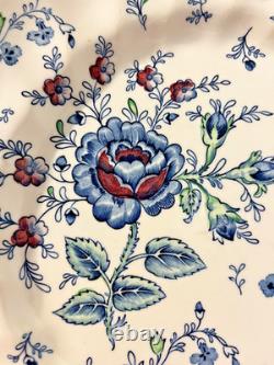 4 RARE Johnson Brothers Rose CHINZ BLUE 9 3/4 inch Dinner Plates ENGLAND