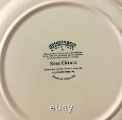 4 RARE Johnson Brothers Rose CHINZ BLUE 9 3/4 inch Dinner Plates ENGLAND