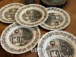 5 Johnson Brothers England Merry Christmas Dinner Plates Holiday Scene 5 Johnson Brothers England Merry Christmas Dinner Plates Holiday Scene