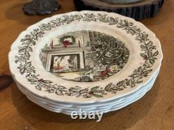 5 Johnson Brothers England Merry Christmas Dinner Plates Holiday Scene 5 Johnson Brothers England Merry Christmas Dinner Plates Holiday Scene