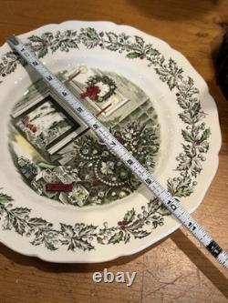 5 Johnson Brothers England Merry Christmas Dinner Plates Holiday Scene 5 Johnson Brothers England Merry Christmas Dinner Plates Holiday Scene
