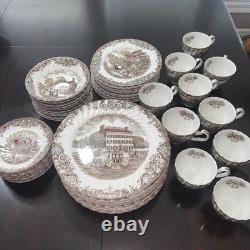 (50 CT) Johnson Brothers HERITAGE HALL GEORGIAN TOWN HOUSE IRONSTONE Dinner Set
