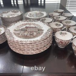 (50 CT) Johnson Brothers HERITAGE HALL GEORGIAN TOWN HOUSE IRONSTONE Dinner Set