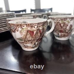 (50 CT) Johnson Brothers HERITAGE HALL GEORGIAN TOWN HOUSE IRONSTONE Dinner Set